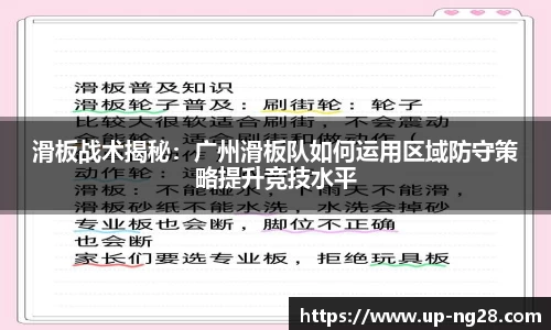 滑板战术揭秘：广州滑板队如何运用区域防守策略提升竞技水平